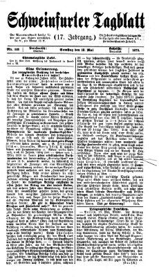 Schweinfurter Tagblatt Samstag 18. Mai 1872