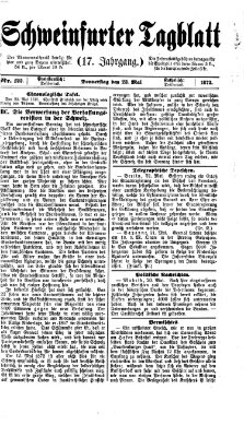 Schweinfurter Tagblatt Donnerstag 23. Mai 1872