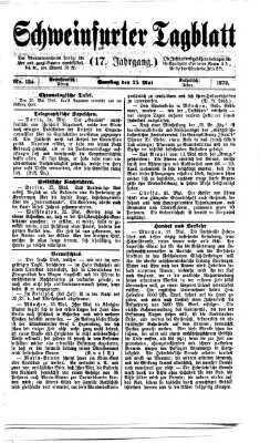 Schweinfurter Tagblatt Samstag 25. Mai 1872