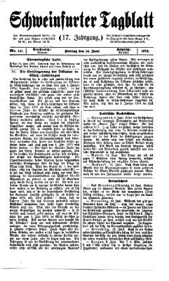 Schweinfurter Tagblatt Freitag 14. Juni 1872