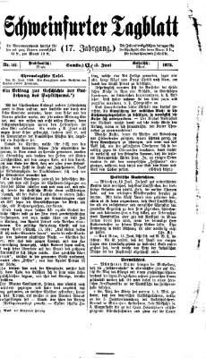 Schweinfurter Tagblatt Samstag 15. Juni 1872