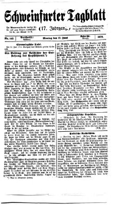 Schweinfurter Tagblatt Montag 17. Juni 1872