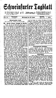 Schweinfurter Tagblatt Mittwoch 26. Juni 1872