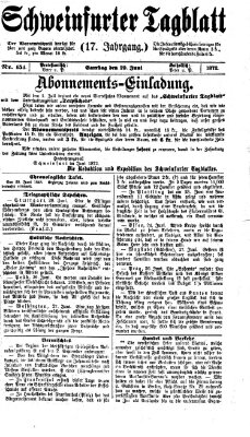 Schweinfurter Tagblatt Samstag 29. Juni 1872