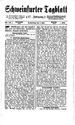 Schweinfurter Tagblatt Donnerstag 4. Juli 1872