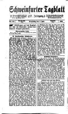 Schweinfurter Tagblatt Donnerstag 11. Juli 1872