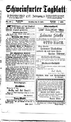 Schweinfurter Tagblatt Samstag 13. Juli 1872