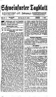 Schweinfurter Tagblatt Freitag 19. Juli 1872