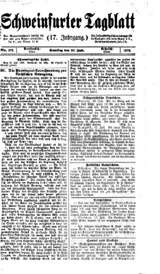 Schweinfurter Tagblatt Samstag 20. Juli 1872