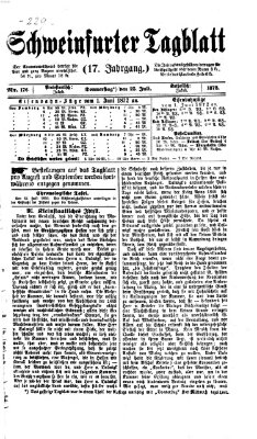 Schweinfurter Tagblatt Donnerstag 25. Juli 1872