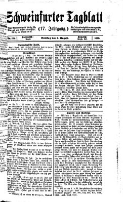 Schweinfurter Tagblatt Samstag 3. August 1872