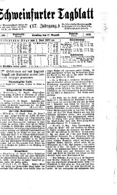 Schweinfurter Tagblatt Samstag 17. August 1872