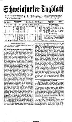 Schweinfurter Tagblatt Freitag 23. August 1872