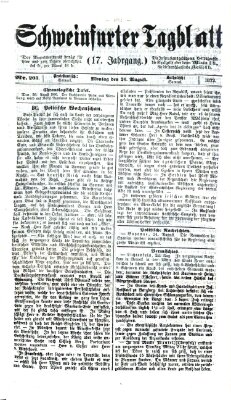 Schweinfurter Tagblatt Montag 26. August 1872