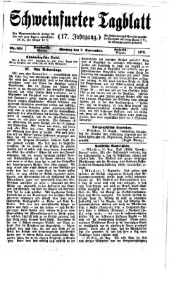 Schweinfurter Tagblatt Montag 2. September 1872