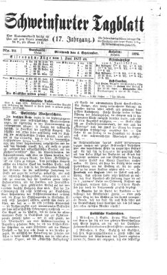 Schweinfurter Tagblatt Mittwoch 4. September 1872