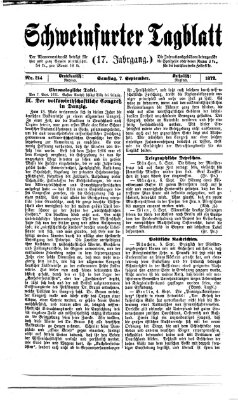 Schweinfurter Tagblatt Samstag 7. September 1872