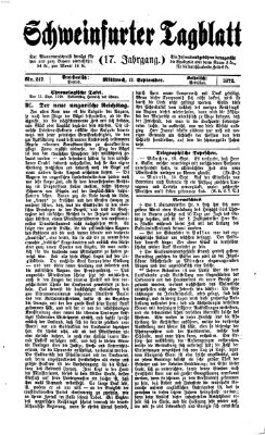 Schweinfurter Tagblatt Mittwoch 11. September 1872