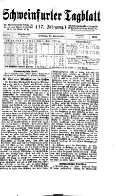 Schweinfurter Tagblatt Freitag 13. September 1872