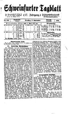 Schweinfurter Tagblatt Dienstag 17. September 1872