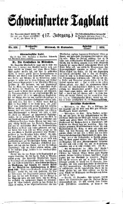 Schweinfurter Tagblatt Mittwoch 18. September 1872