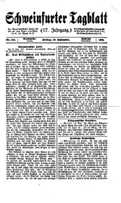 Schweinfurter Tagblatt Freitag 20. September 1872