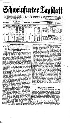 Schweinfurter Tagblatt Samstag 21. September 1872