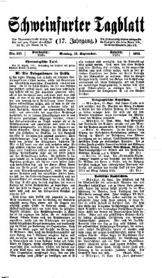 Schweinfurter Tagblatt Montag 23. September 1872