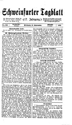 Schweinfurter Tagblatt Mittwoch 25. September 1872