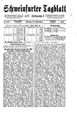 Schweinfurter Tagblatt Montag 30. September 1872