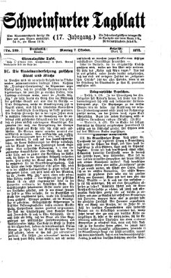 Schweinfurter Tagblatt Montag 7. Oktober 1872