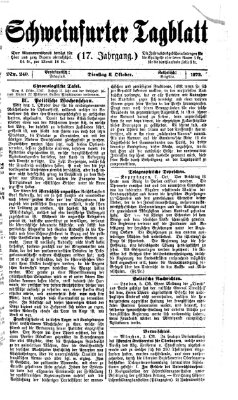 Schweinfurter Tagblatt Dienstag 8. Oktober 1872