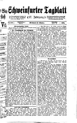 Schweinfurter Tagblatt Mittwoch 23. Oktober 1872