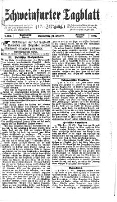 Schweinfurter Tagblatt Donnerstag 24. Oktober 1872