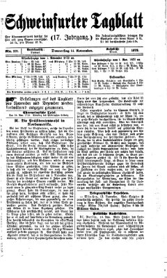 Schweinfurter Tagblatt Donnerstag 14. November 1872