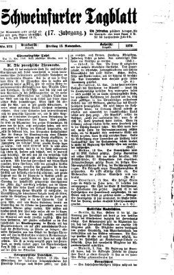 Schweinfurter Tagblatt Freitag 15. November 1872