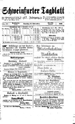 Schweinfurter Tagblatt Samstag 16. November 1872