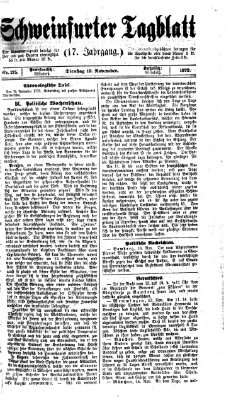 Schweinfurter Tagblatt Dienstag 19. November 1872