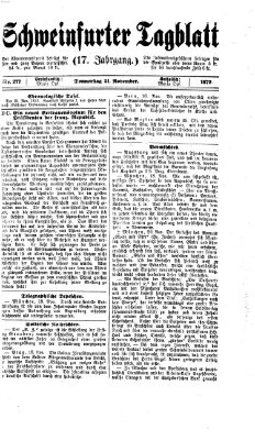 Schweinfurter Tagblatt Donnerstag 21. November 1872