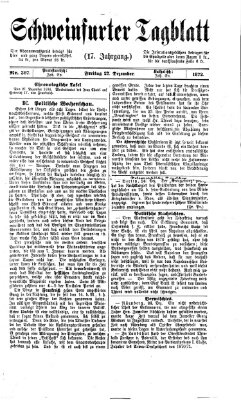 Schweinfurter Tagblatt Freitag 27. Dezember 1872