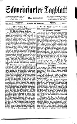 Schweinfurter Tagblatt Samstag 28. Dezember 1872