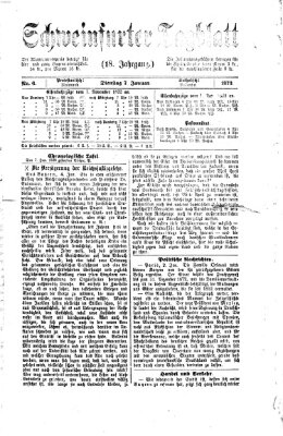 Schweinfurter Tagblatt Dienstag 7. Januar 1873