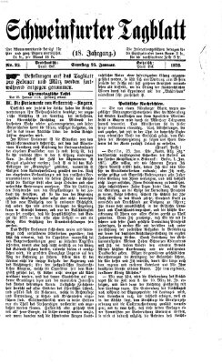 Schweinfurter Tagblatt Samstag 25. Januar 1873