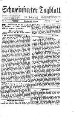 Schweinfurter Tagblatt Dienstag 28. Januar 1873