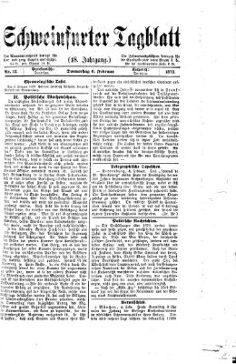 Schweinfurter Tagblatt Donnerstag 6. Februar 1873