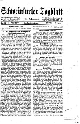 Schweinfurter Tagblatt Samstag 8. Februar 1873