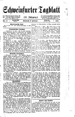 Schweinfurter Tagblatt Mittwoch 12. Februar 1873