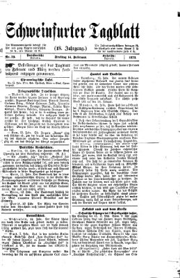 Schweinfurter Tagblatt Freitag 14. Februar 1873