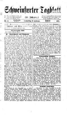 Schweinfurter Tagblatt Donnerstag 20. Februar 1873