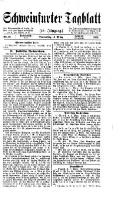 Schweinfurter Tagblatt Donnerstag 13. März 1873